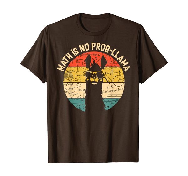 

retro vintage math is no prob-llama funny math teacher t-shirt, White;black