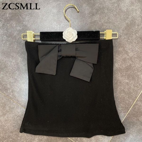 

spring front chest bow decoration double-layer waist careful machine wrapped vest trend women's tanks & camis, White