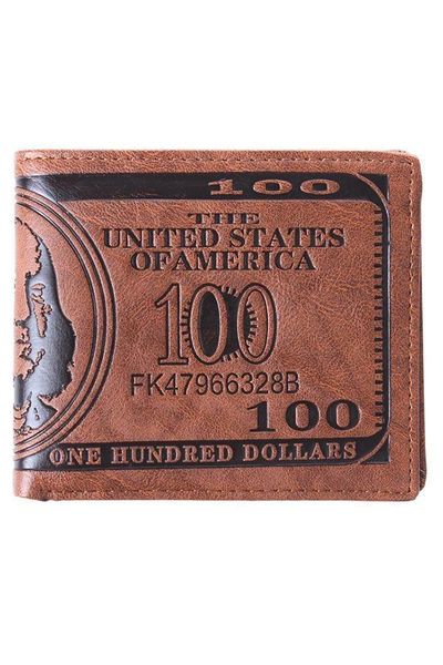 

1pc arrival men pockets card us dollar bill money wallet funny foldable pu 2 colors carteira, Red;black