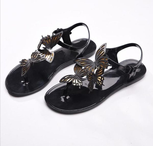 

sandals 2021 butterfly women flat bohimia beach shoes plus size summer fashion woman flip-flops1, Black
