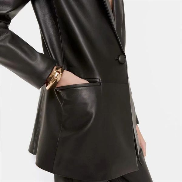 

women's suits & blazers women pu jackets oversized ladies suit faux leather england coats femme vintage office lady outerwear, White;black