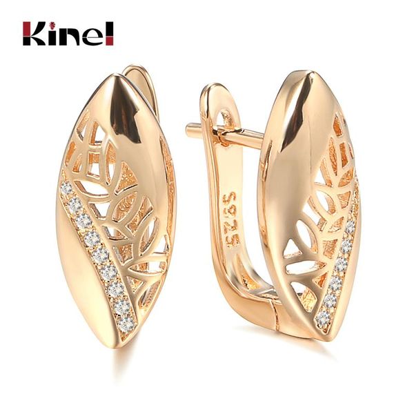 

dangle & chandelier kinel 2021 trendy ethnic bride wedding earring 585 rose gold jewelry luxury natural zircon for women boho, Silver