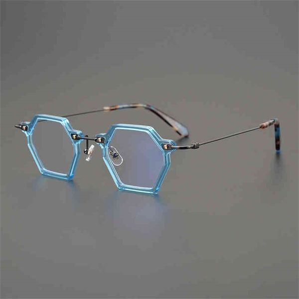 

80% off wholesale handmade pure titanium ultra light myopia glasses frame, men and women can match height counting tide, White;black