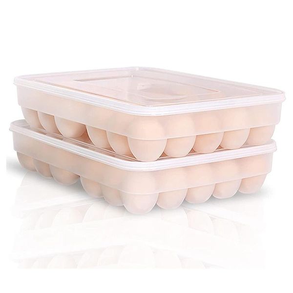 

storage bottles & jars -refrigerator egg rack 68 grid malicious tray stackable container with lid 34 boxes (2 pieces)