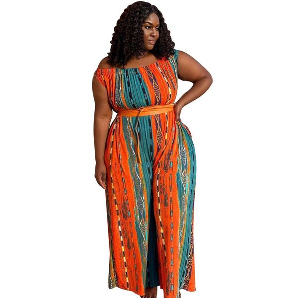 

women plus size jumpsuits stretch slash neck short sleeve jumpsuit with belt loose casual boho jumpsuit wholesale dropshipping, Black;white