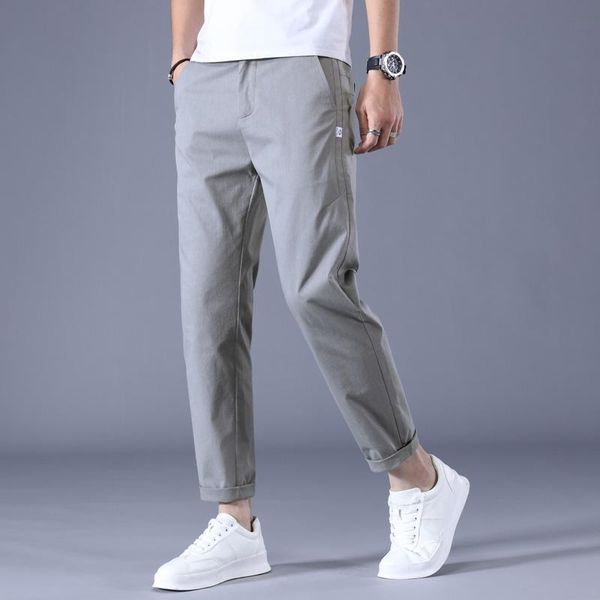 

men's pants brand casual business classics straight fashion black blue gray work trousers male large size 28-38