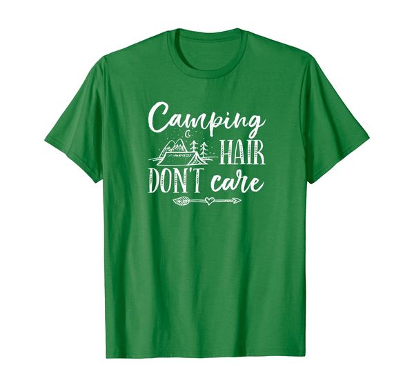 

camping hair don't care shirt funny hiking women camping tee, White;black
