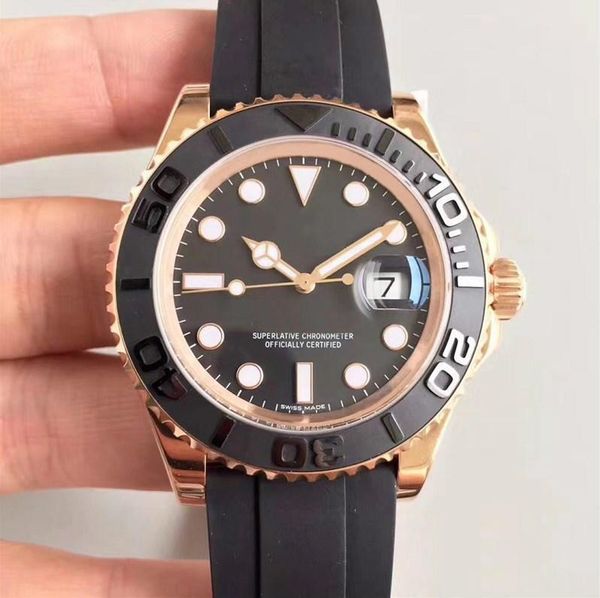

seller mens watch eta 2836 sapphire glass automatic mechanical watch rubber strap ceramic bezel dial luminous diving 100m, Slivery;brown