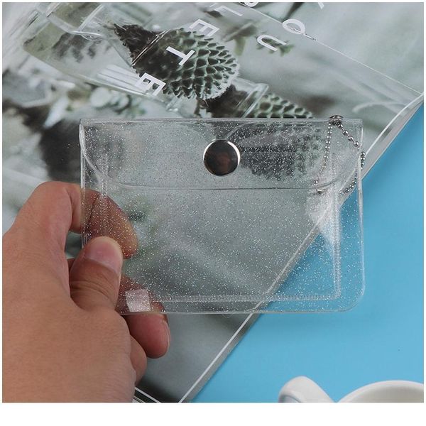 

1pcs transparent waterproof pvc business card holder mini wallet girls coin purse 1pcs tra jllepi
