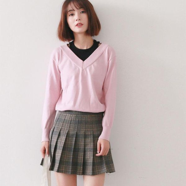 

skirts elexs women fashion summer high waist pleated skirt wind cosplay plaid kawaii female mini short under it, Black