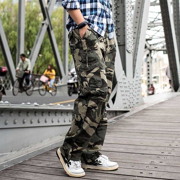 

2021 new in the camouflage cargo of casual men cotton-lined pants drop baggy military-style army trousers tactical clothes 7idt, Black
