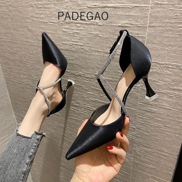 

sandals 2021 women's crystal party high-heeled casual elegant women, Black