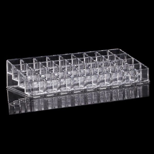 

hooks & rails clear acrylic plastic lipstick holder nail polish rack cosmetic sample storage 36 grids makeup tool shelf multi organizer