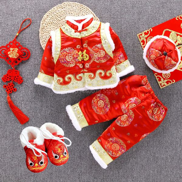 

2021 infant tang suit newborn baby chinese traditional costumes boy girl new year celebration party clothing embroidery birthday wear ft5m, Gray