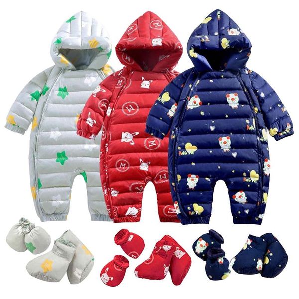 

jumpsuits winter romper toddler overalls born girl star cartoon white duck down snowsuit for baby boy warm jumpsuit snowwear, Blue