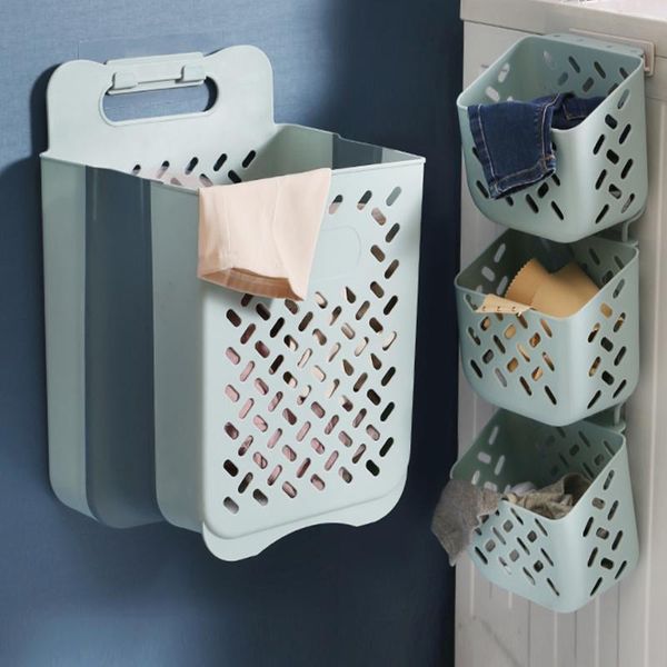 

portable dirty clothes basket household folding non-perforated wall-mounted bathroom dirty clothes basket