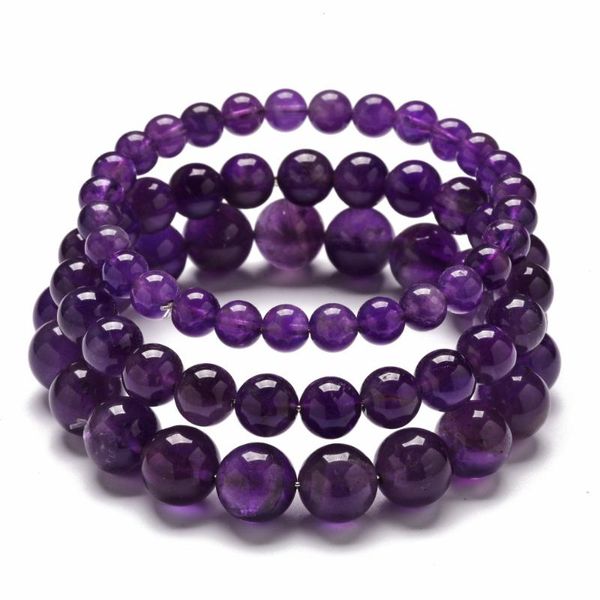 

charm bracelets natural stone 6mm 8mm 10mm amethyst bead bracelet yoga chakra healing friend lovers, Golden;silver