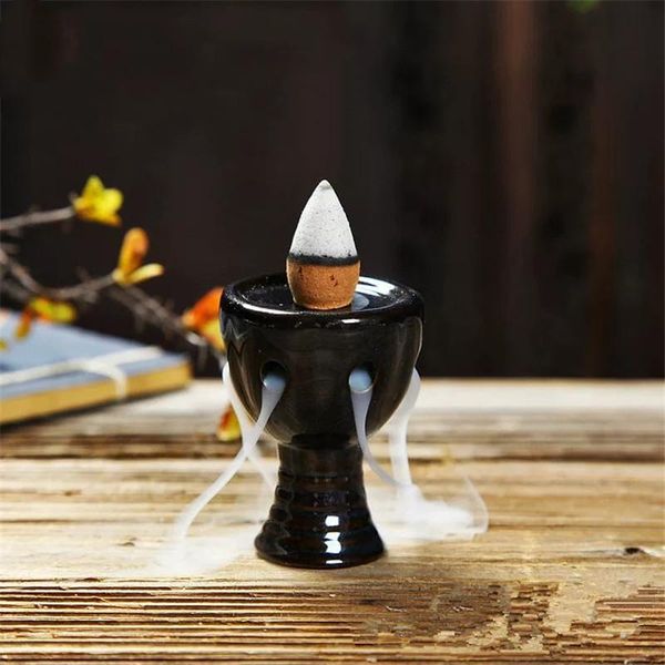 

fragrance lamps ceramic backflow incense burner creative home decor ornaments mini cones holder waterfall censer use in office teahouse