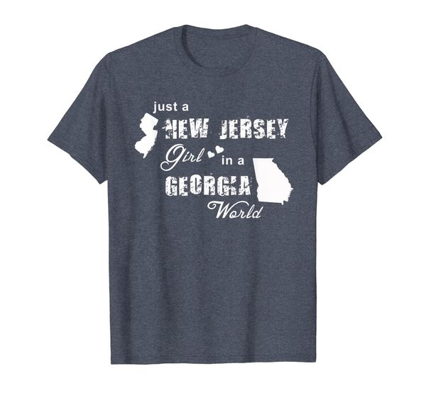 

just a new jersey girl in a georgia world t-shirt, White;black