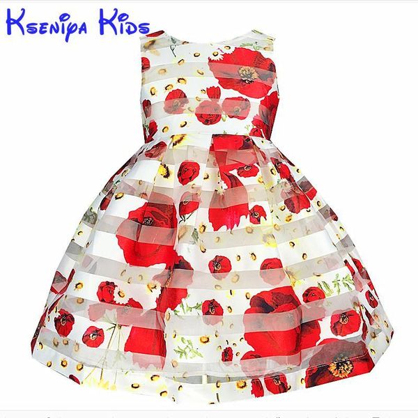 Europäischen Stil Sommer Mädchen Kleid Ärmelloses Blumen Großes Kind Ballkleid Kinder Kleider Für Mädchen Hochzeit Kleid 2-14y Zk0701 210303