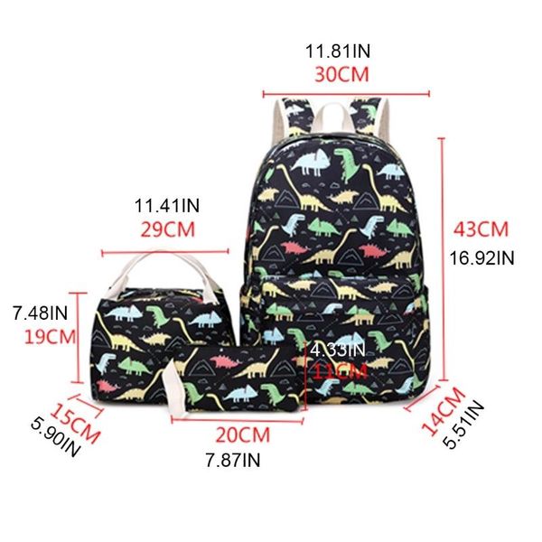 

school bags 63hc 3pcs backpack nylon girls bookbag laptravel daypack student with lunch bag pencil case