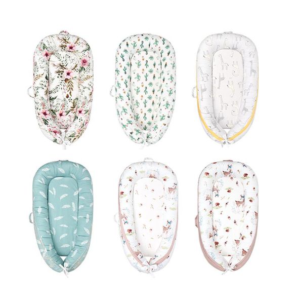 

baby cribs born lounger portable nest infant cotton soft crib travel bed for boys girls outdoor printing bassinet