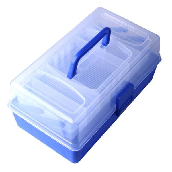 

fishing accessories waterproof tackle box 7 bars open double lure bait hook storage case sinkers weights leaders swivel