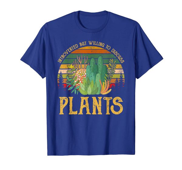 

introverted but willing to discuss plants gardening t shirt, White;black