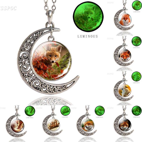 

2021 new pendant necklaces lovely luminous p for women gifts glowing in the night crescent moon wholesale dropshipping a6i, Silver