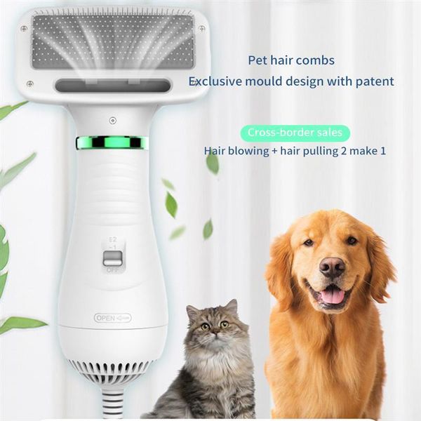 

2 in 1 pet dog hair dryer comb low temprature & noise dogs cats drying dog groom slicker brush gooming comb animal groomer