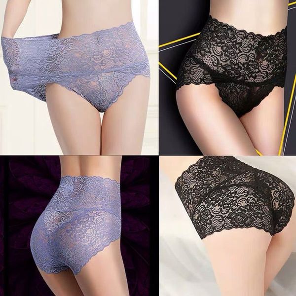 

women panties lace underwear woman knickers lace panties mesh floral lingerie female seamless briefs underpants plus size new, Black;pink