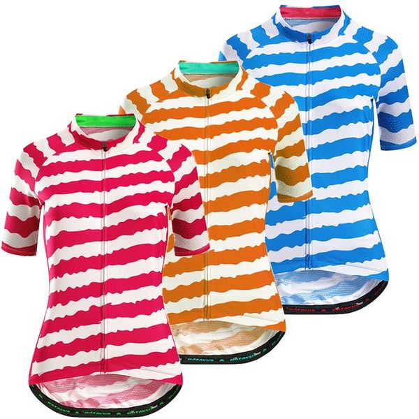 

racing jackets summer woman cycling jersey blue orange pink shirt short sleeve bicycle clothing sport bike wear, Black;red