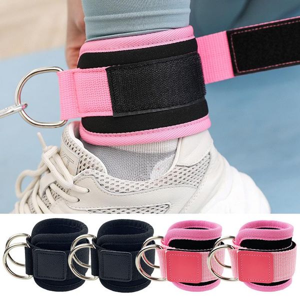 

ankle support fitness ring straps adjustable weights gym foot protector leg pulley with buckle sports feet guard bandages, Blue;black
