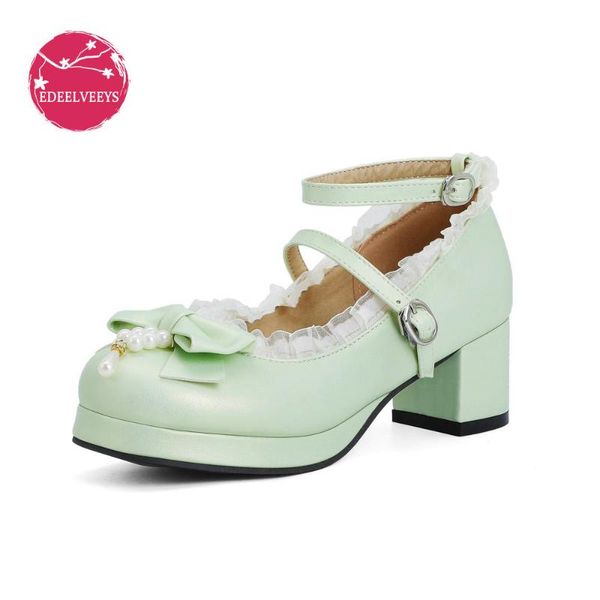 

dress shoes lady lovely lolita high heel party wedding womens pink white green butterfly-knot bead fashion pumps princess cosplay tide, Black