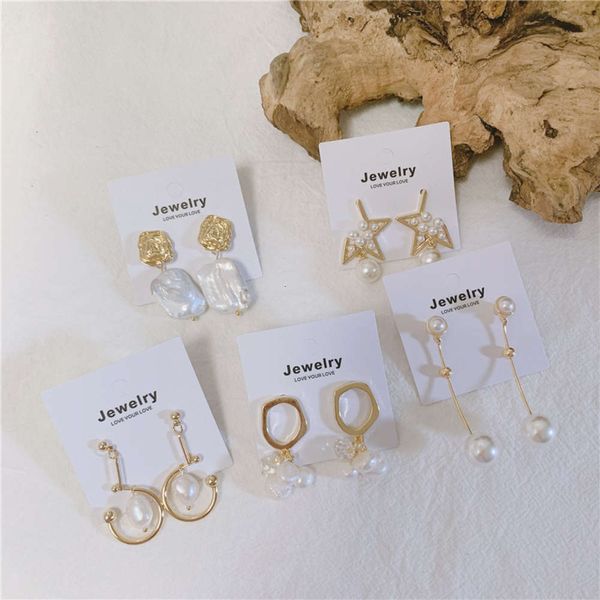 

hbp fashion south korea dongdamen new popular beautiful pearl star earrings, Silver