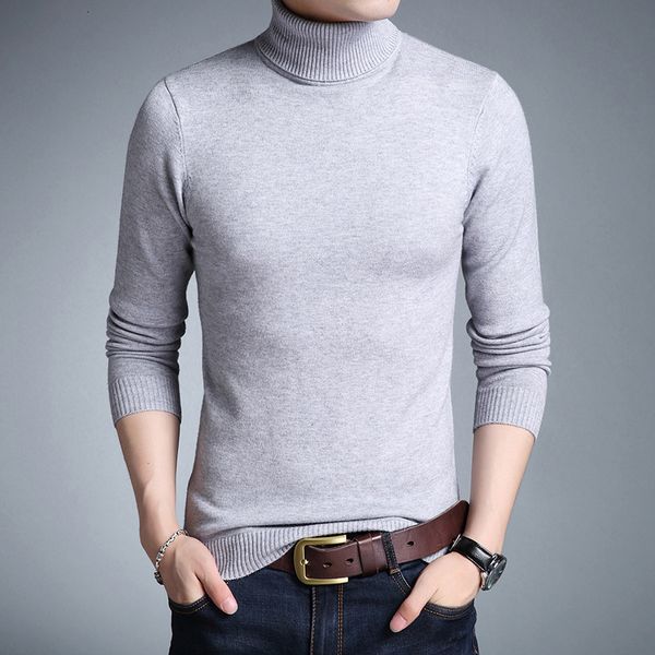 

2021 outono inverno casual computador malha pulveres gola alta da moda coreano slim slidos blusas de l dos homens 5vv1, White;black