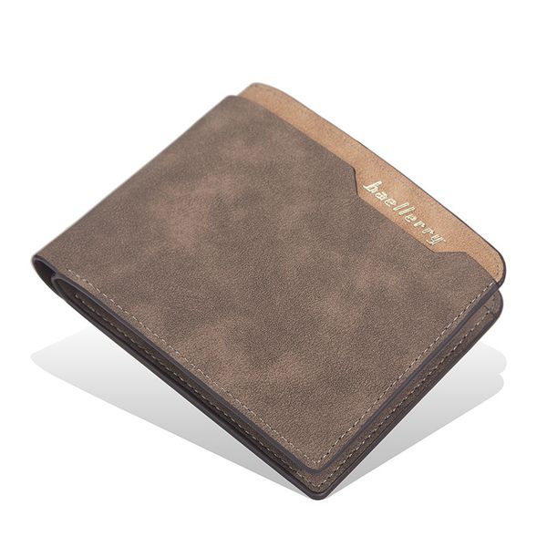 

baellerry men wallets retro frosted pu wallet fashion male purse credit card holder solid color short men coin bag casual clutch, Red;black