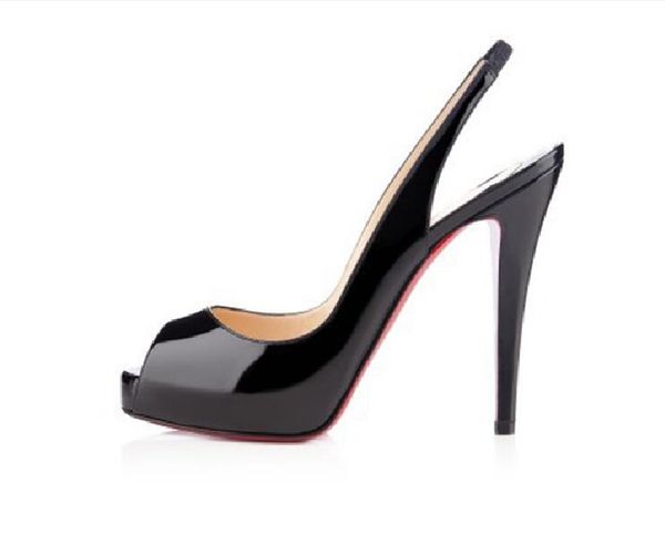 

fashion women open toe shoes high heels red bottom shoes so kate style 8cm 10cm 12cm round pointed toes pumps bottoms, Black