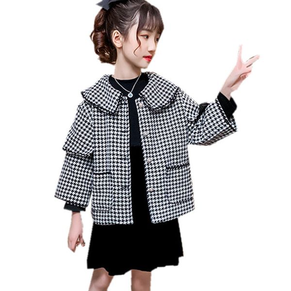 

2021 new jacket for girl winter coat baby girls casual chess princess outerwear korean style children clothes 4-13y jackets i0do, Blue;gray