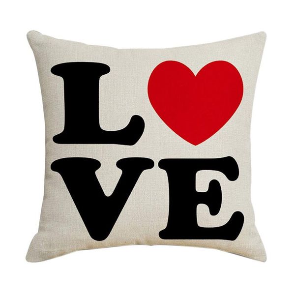 

pillow case love square pillowcase home decor linen cases cushion covers for sofa car full of pattern gift 45x45cm