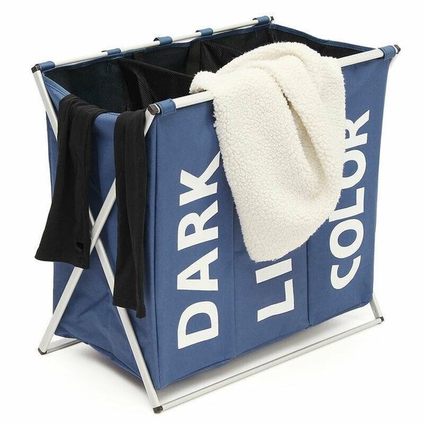 

laundry bags selling water proof three grid organizer bag dirty hamper collapsible home basket storage