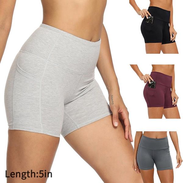 

yoga outfit women short tummy control workout running athletic shorts with hidden pocket training