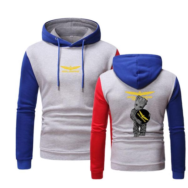 

men's hoodies & sweatshirts 2021the spring and autumnhonda goldwing logo comfortable men hedging movement printing splicing hooded, Black