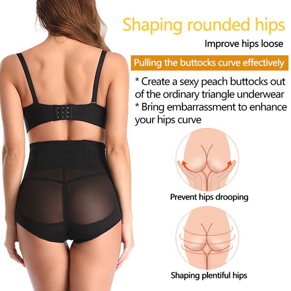 

high waist trainer slimming underwear for women modeling panties flat stomach pants compression girdle cotton crotch shapewear, Black