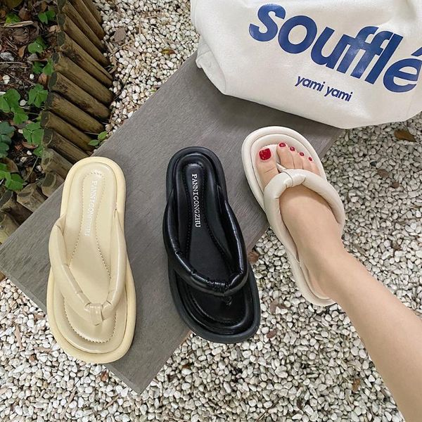

slippers 2021 summer flip flop women shoes sandals black soft comfort flats casual female beach clip toe