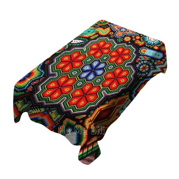 

table cloth huichol creates mexican pattern color geometric tablecloth indoor and outdoor art decoration