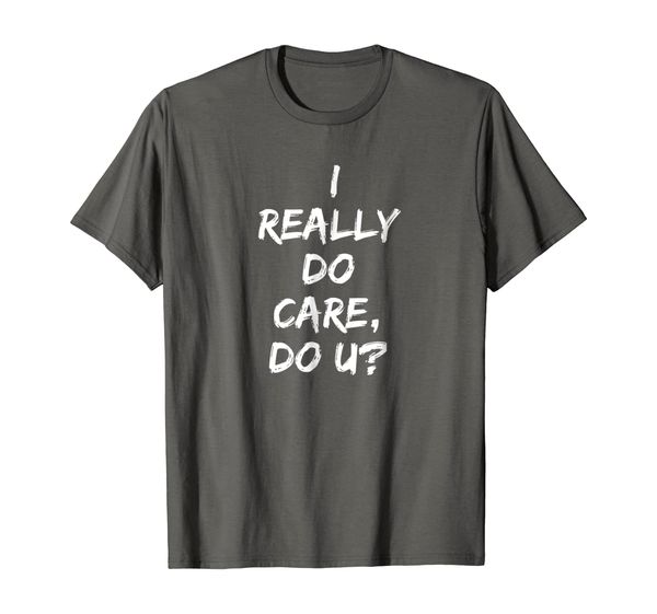 

i really do care t-shirt in asphalt, White;black