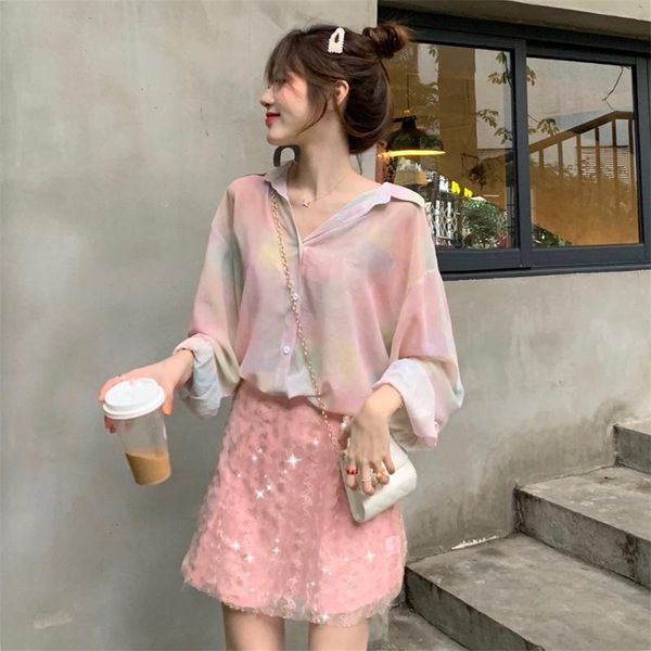 

women's blouses & shirts retro ins casual loose shirt female korean harajuku ulzzang japanese kawaii ladies vintage clothes for women, White