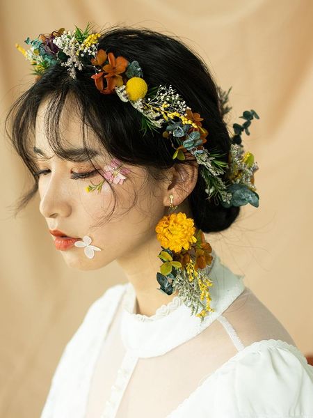 

decorative flowers & wreaths hawaiian dried flowersgarland bridal headband wreath decor hoop wedding party supplies home decoration accessor