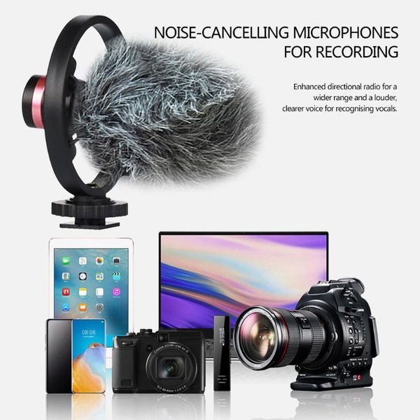 

microphones s1 portable audio video interview noise reduction microphone with bracket 3.5mm condenser camera recording mic